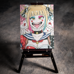 Himiko Toga en version Harley Quinn, fusion entre My Hero Academia et DC Comics.